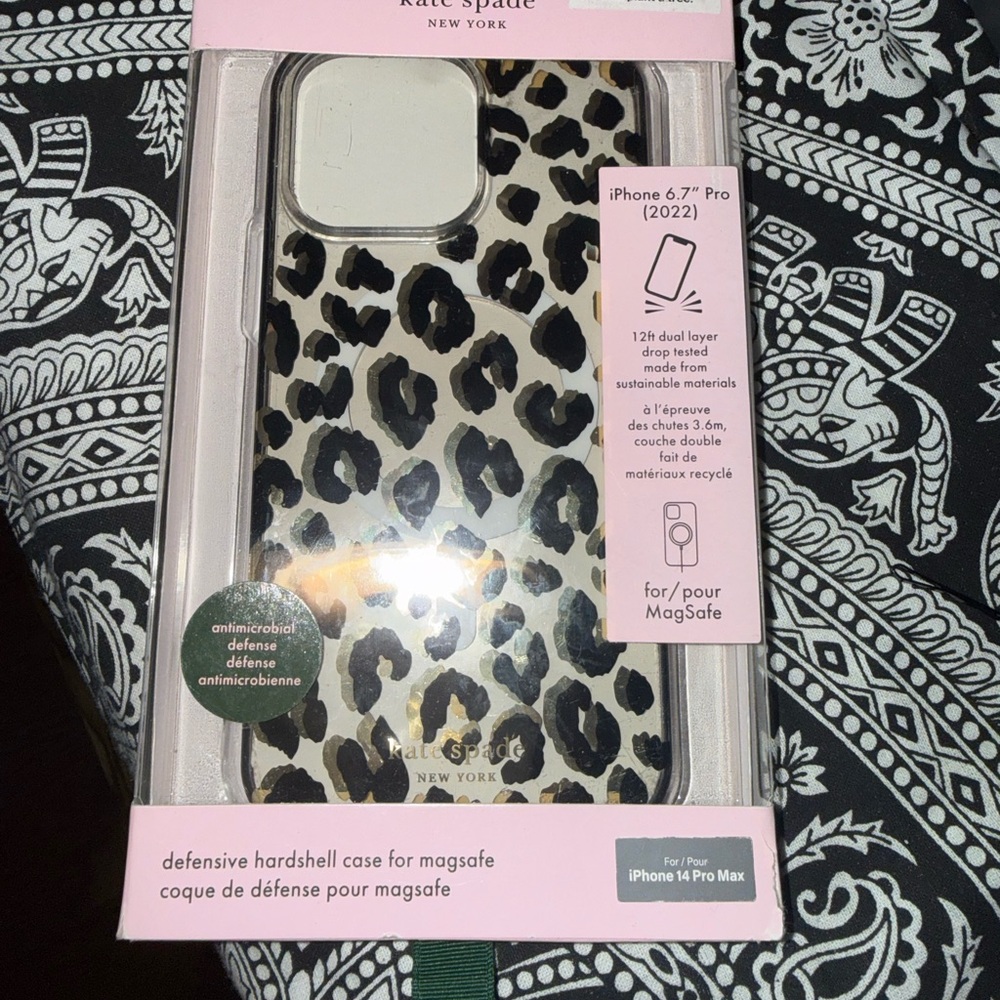 Kate Spade Black and Cream Leopard iPhone Case
